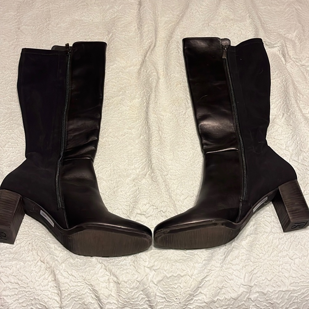 Paul green black knee high leather boots
